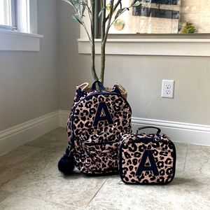 JUSTICE LEOPARD A BACKPACK AND LUNCHBOX